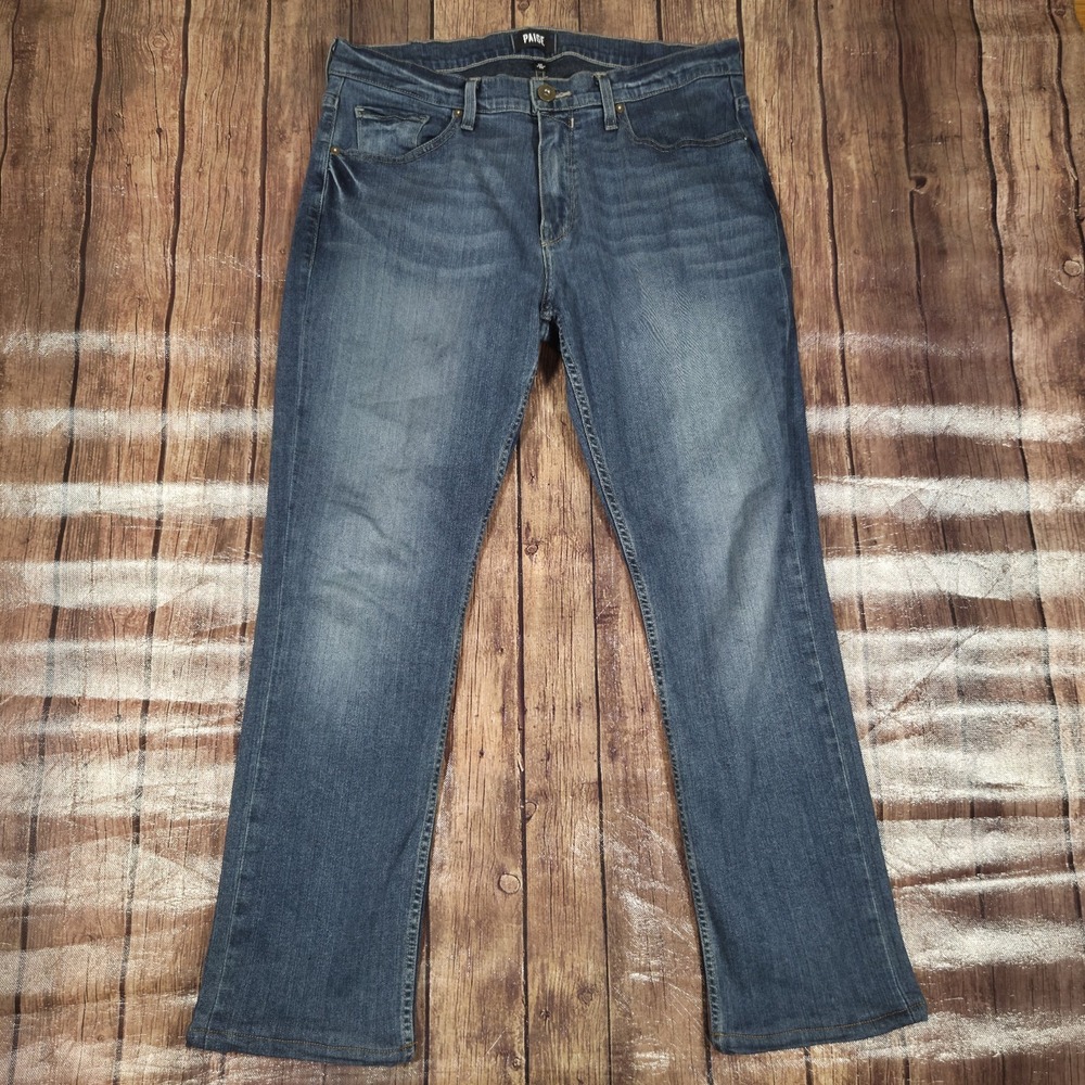 Paige Federal Slim Straight Jeans Men 34 x 28 Blue Low Key Luxury Laid Back